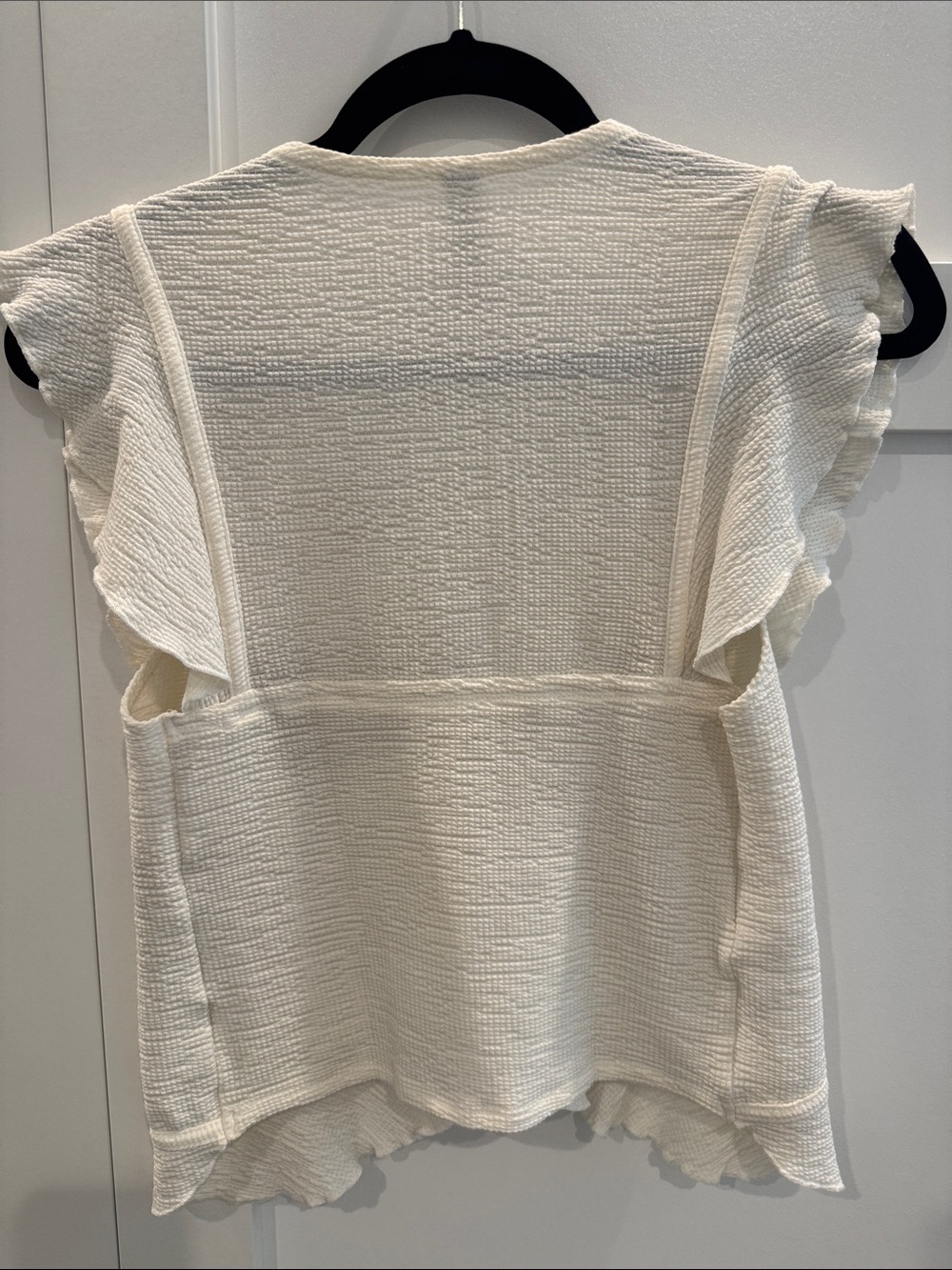 American Rag Cream Ruffle V-Neck Textured Camisole - Picture 5 of 5